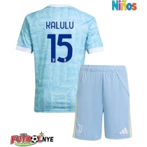 Camiseta Juventus Pierre Kalulu #15 Visitante Equipación para niños 2025-26 manga corta (+ pantalones cortos)